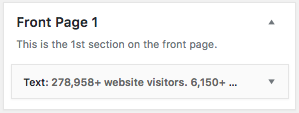 Wordpress front page widget