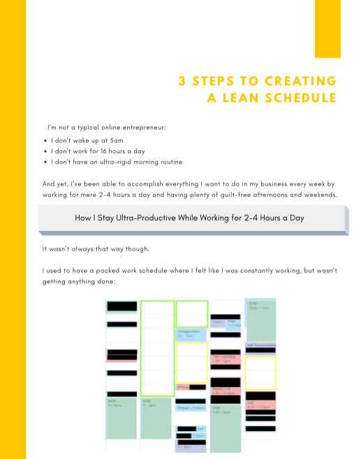 Lean schedule blueprint